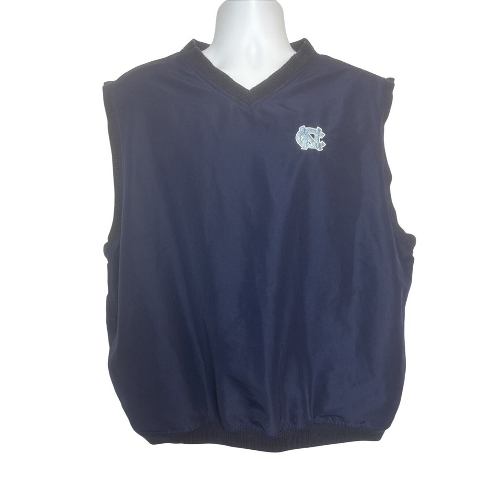 Vintage Russell Athletic Mens Large Lined V-Neck Vest NC Tar‎ Heels 90s College
